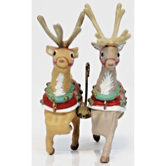 VTG 1992 Hallmark Prancer Vixen Ornament #2 Santa Reindeer Christmas - Picture 2 of 8